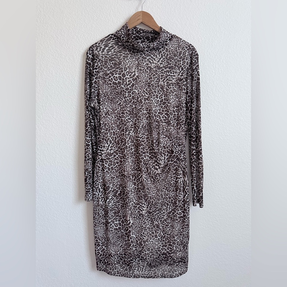 The Limited Leopard Print Cowl Neck Midi Dress | XL